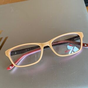 Hello Kitty Beige and Pink Kids Rectangular Sunglasses